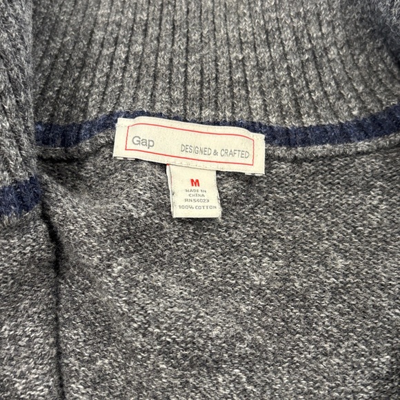 GAP Men's Charcoal Zip-Up Sweater - Picture 4 of 5